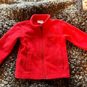 Red Columbia fleece jacket EUC size 3t